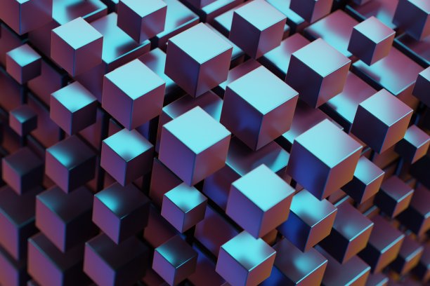 立方体颜色抽象背景。恒星轨迹的中心运动。星暴动态线或射线。3 d渲染插图。设计背景图案图片下载