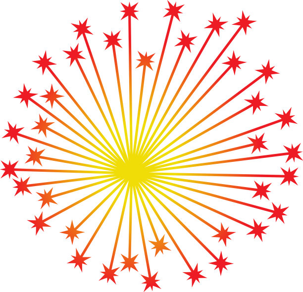 彩色烟花用红色的火花夜间秀光图片下载