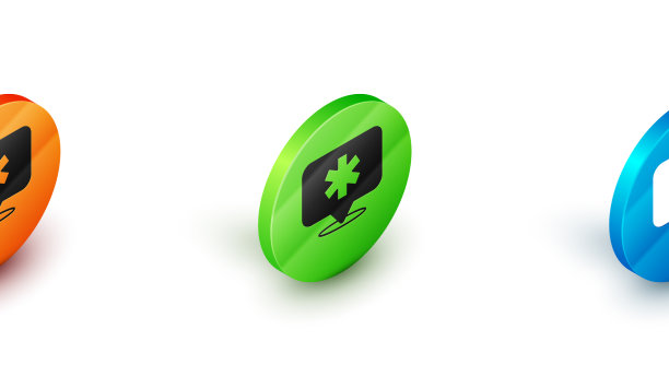 具有交叉医院的等距医学地图指针图片下载