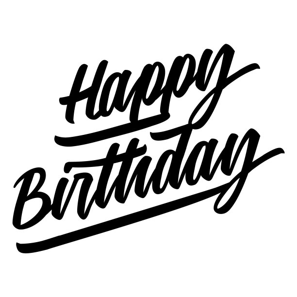 生日快乐黑字高品质图片下载
