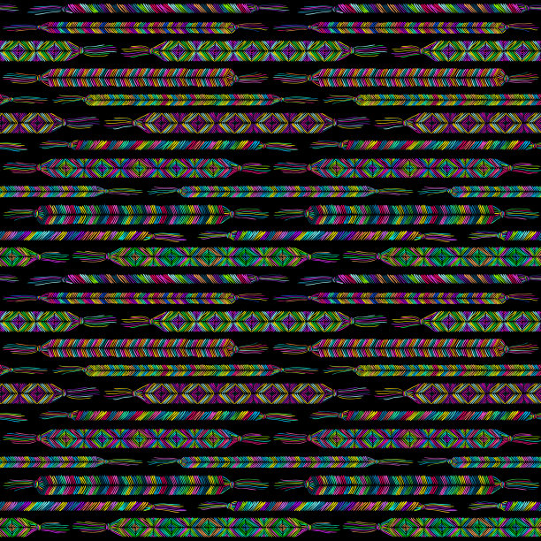 友谊手镯模式。涂鸦雪佛龙装饰品。朋友配件背景。时尚草图。那种波西米亚风格的珠宝。嬉皮风格。彩虹手做各种手链。图片下载