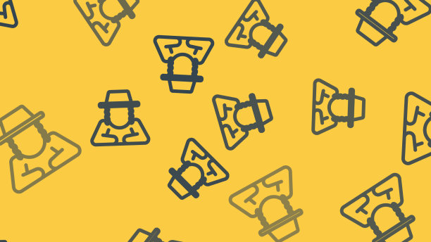 蓝色线正统犹太帽子与侧锁图标图片下载