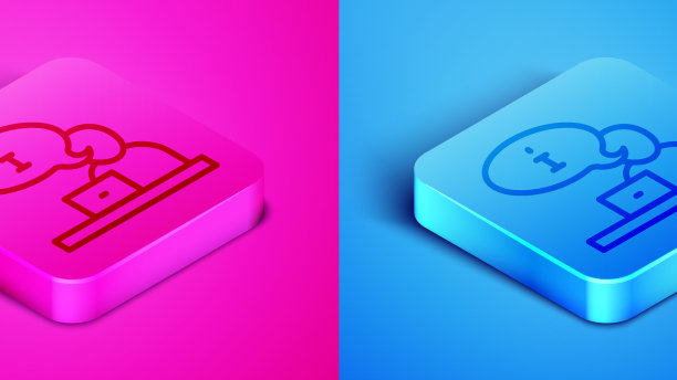 电视报告图标孤立在等距线上图片下载