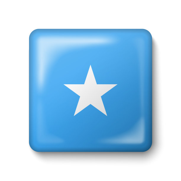 索马里国旗-广场光面图标。图片下载