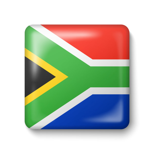 南非国旗-广场光滑的图标。图片下载