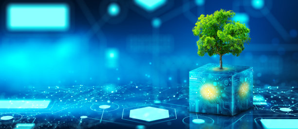 绿色计算、绿色技术、绿色信息技术、企业社会责任、信息技术伦理概念。图片下载