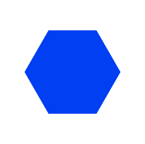 蓝色实心六边形图标蓝色六边形形状图片下载