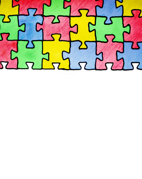 拼图铅笔画孤立在白色背景图片下载