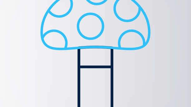 线裸盖菇图标孤立在白色图片下载