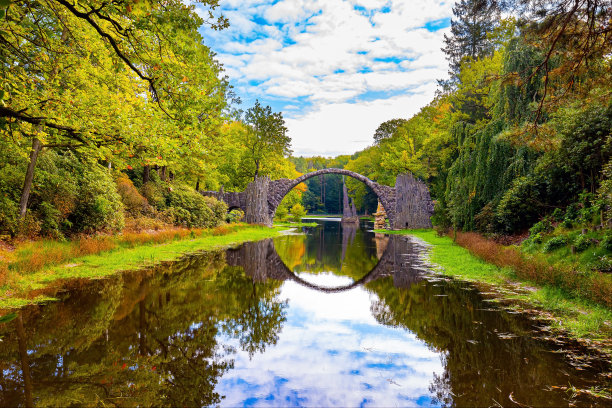 风景如画的窄桥图片下载