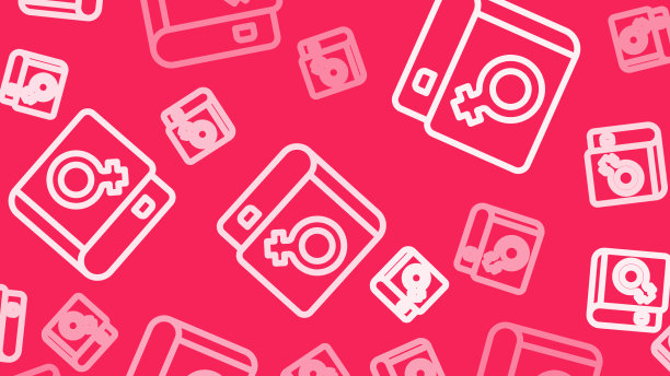 白线书关于女性图标孤立无缝图片下载