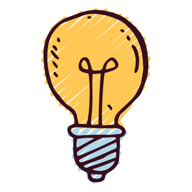 灯泡涂鸦图标高质量图片下载