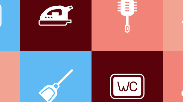 集波普艺术马桶刷、簸箕和电图片下载