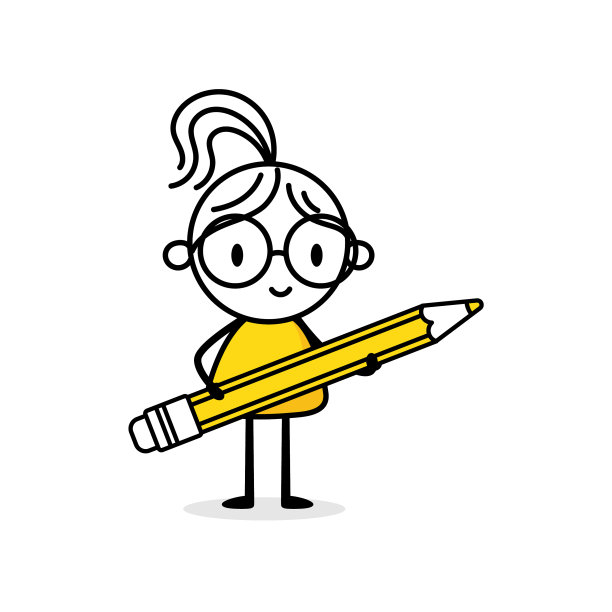 女商人手里拿着一支单独的铅笔图片下载