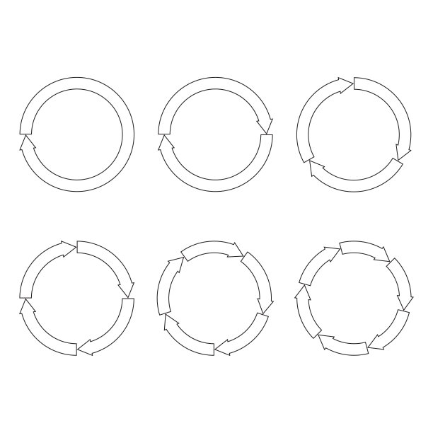 圆图直线，圆箭头分步信息图图片下载
