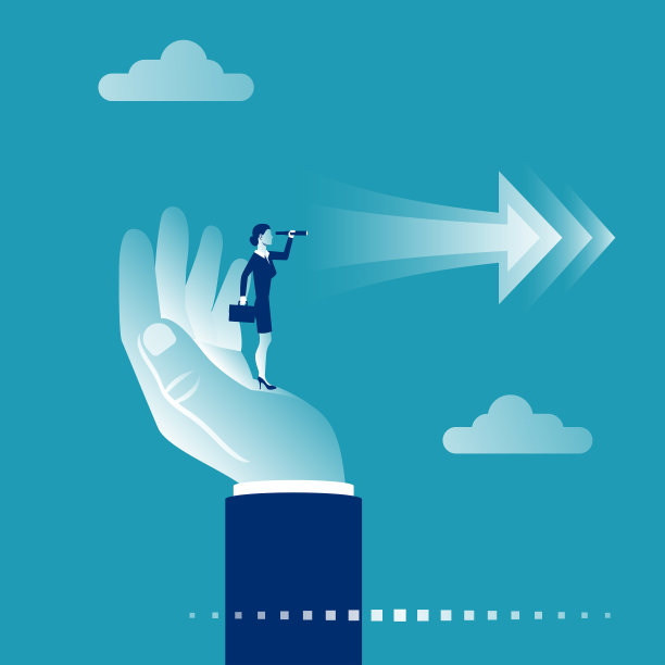 经营理念。成功的女商人遥望未来图片下载