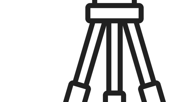 黑色线三脚架图标孤立在白色图片下载