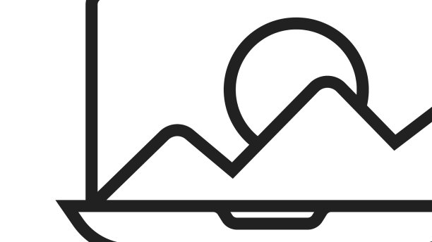 黑色线条照片修饰图标孤立在白色上图片下载