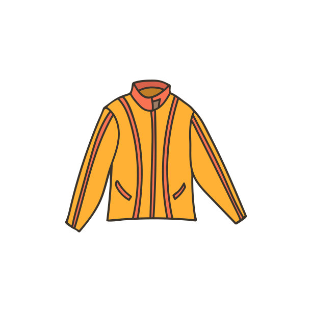 男子运动夹克彩色涂鸦插图矢量。运动夹克彩色图标在矢量图片下载