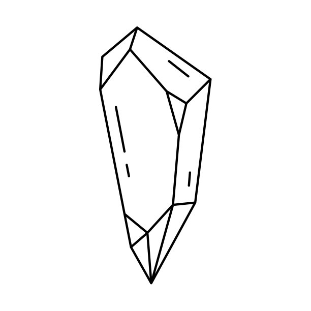 水晶形状，石英图标。线条艺术宝石石。地质几何设计元素。图片下载