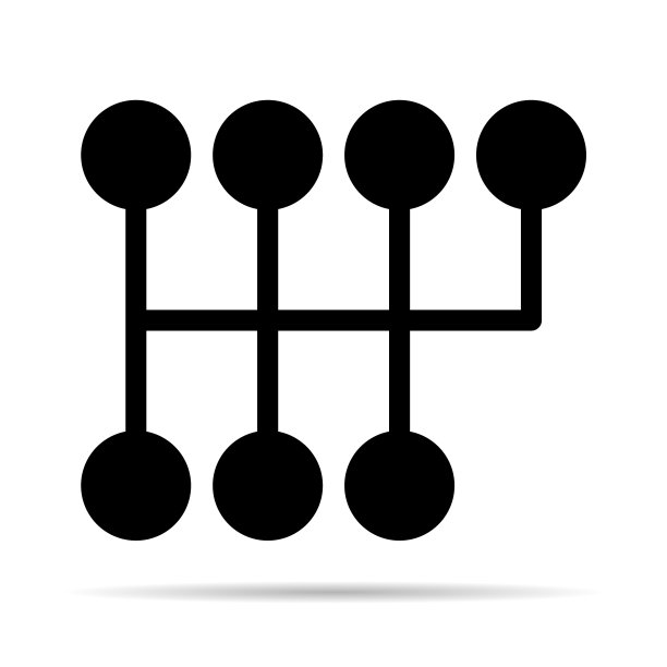 手柄汽车手动换挡杆图标与阴影图片下载