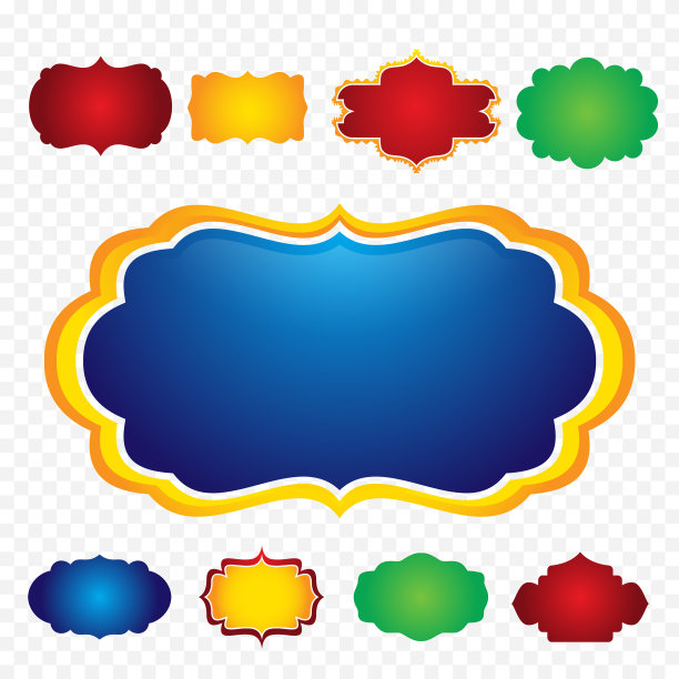 彩色装饰边框套装图片下载