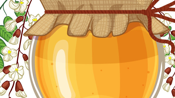 蜂蜜罐和金合欢花图片下载