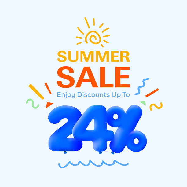 夏季特卖横幅24折形式图片下载