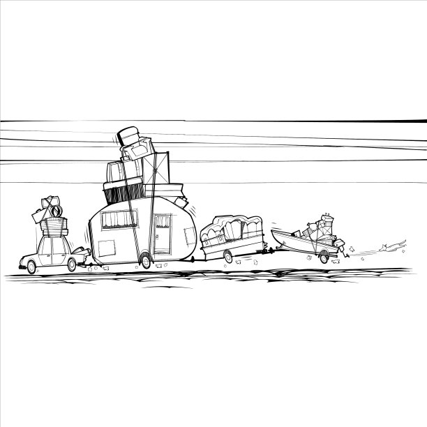 带房车的家庭度假车图片下载