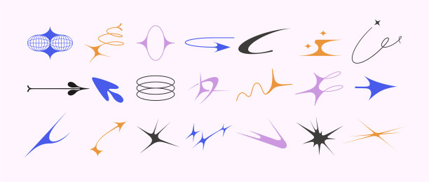 图标集酸性耀斑和箭头形状的超新星图片下载