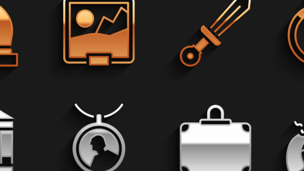 设置图片古董手枪金戒指中世纪图片下载