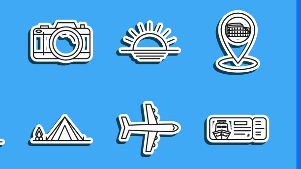 为旅行设置线路罗盘船票图片下载