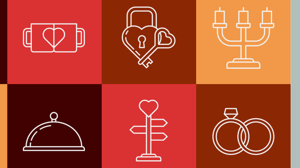 设定线情人节派对传单与心图片下载