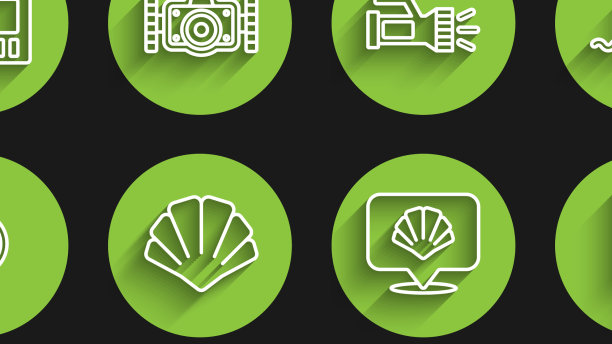 设置线潜水面具扇贝海螺行动图片下载