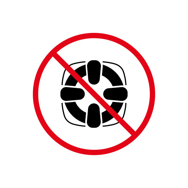 SOS救生浮标禁止黑色剪影图标不图片下载