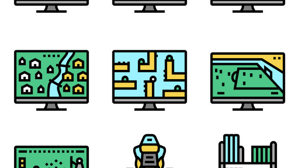 电子游戏和设备图标集图片下载