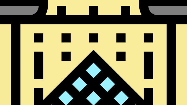 法国卢浮宫博物馆彩色图标图片下载