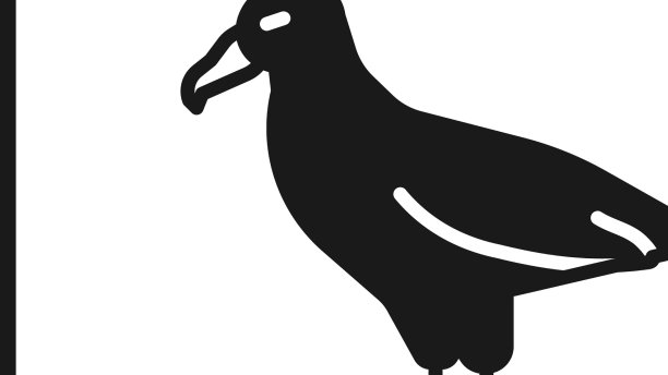 黑色信天翁图标孤立在白色背景图片下载