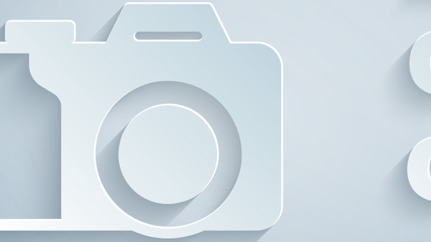 剪纸相机图标孤立在灰色上图片下载