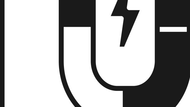 黑色磁铁图标孤立在白色背景图片下载