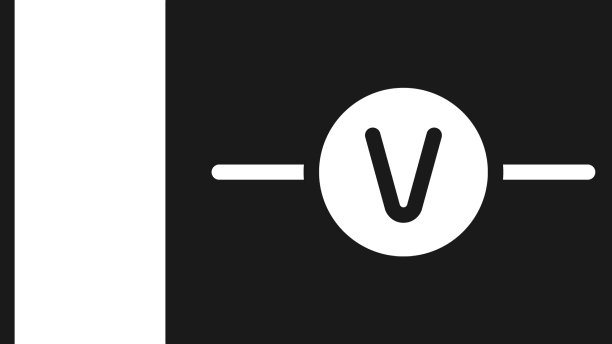 黑色电压表电子元件图标隔离图片下载