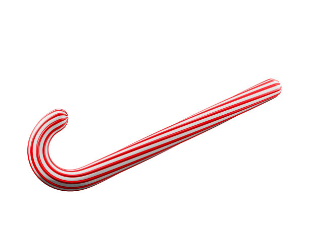 现实的圣诞糖果甘蔗孤立在白色背景图片下载