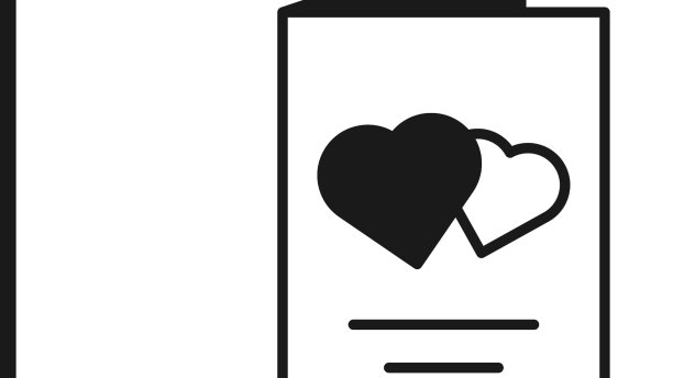 黑色情人节传单与心脏图标图片下载