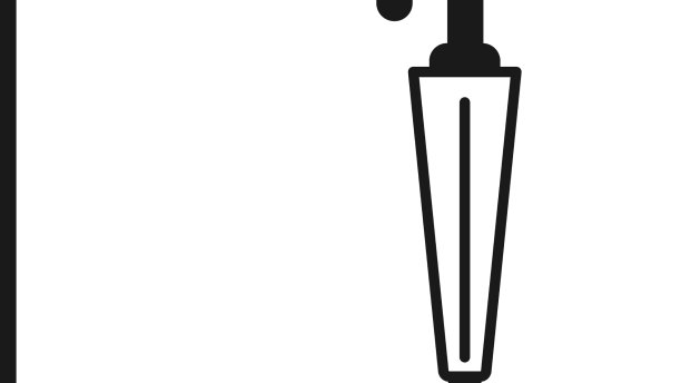 黑色经典优雅的雨伞图标孤立上图片下载