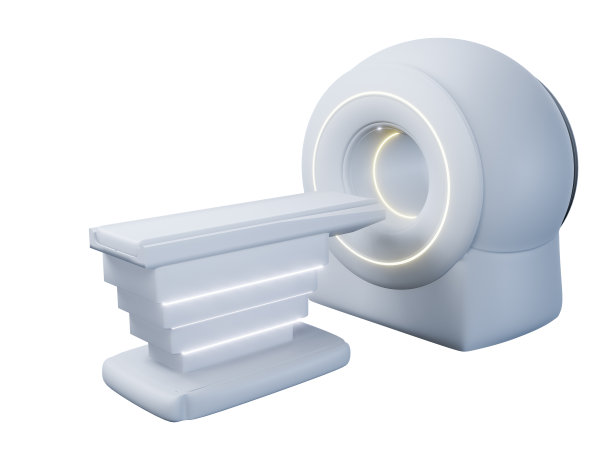 MRI扫描仪-医院磁共振成像扫描设备三维渲染。图片下载