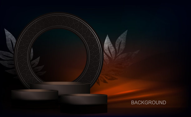 构图用圆形框架和舞台构成图片下载