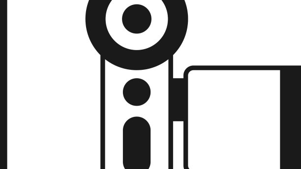 黑色电影相机图标孤立在白色图片下载