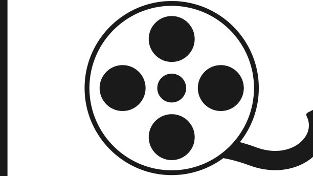 黑色胶片卷轴图标孤立在白色背景上图片下载