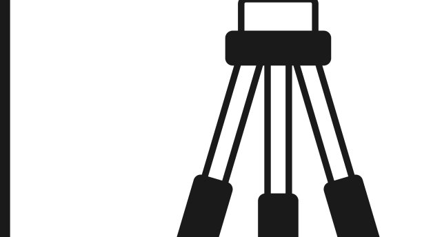 黑色三脚架图标孤立在白色背景图片下载