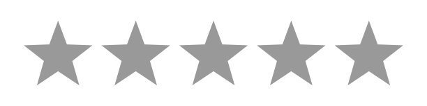 五个灰色的星星评级图标图片下载